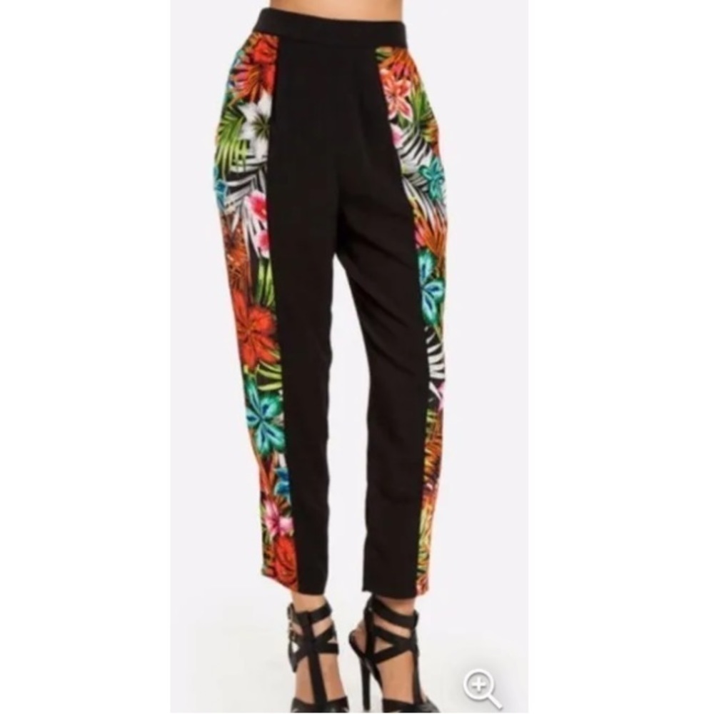 REVOLVE Line+Dot Tropical Rainbow Silk Pants